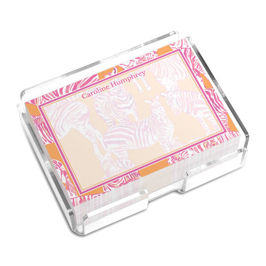 Pink and Orange Zebra Border 4x3 Post-it® Notes